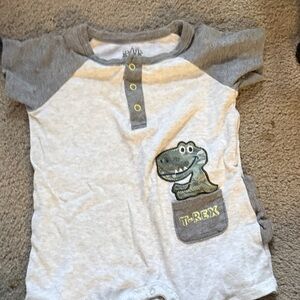 Kids Headquarters Gray and White Dinosaur One Piece